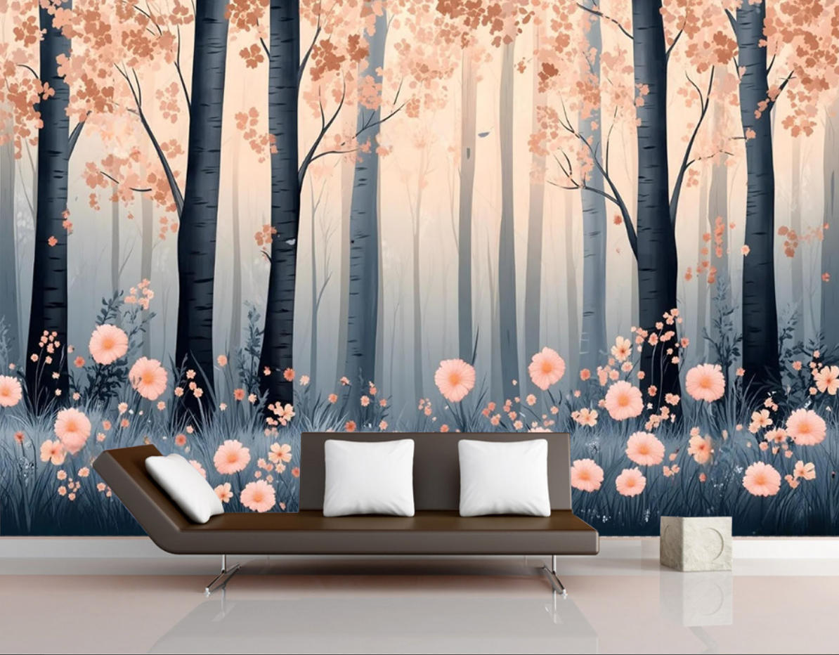 Tv Home Improvement - custom Green Forest wallpapers for living