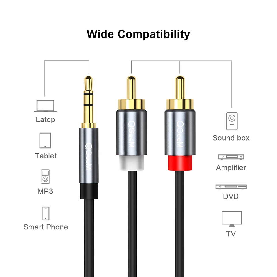 QGeeM RCA Cable 2RCA to 3.5 Au - Home Improvement Dvd ulasan dan harga