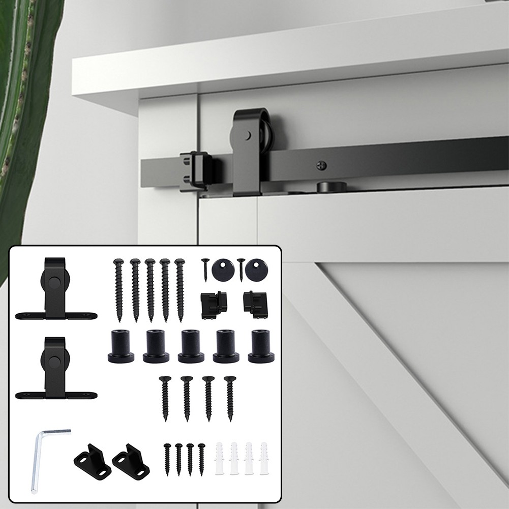 2Pcs Sliding Barn Door Hardwar - Tv Home Improvement ulasan dan harga