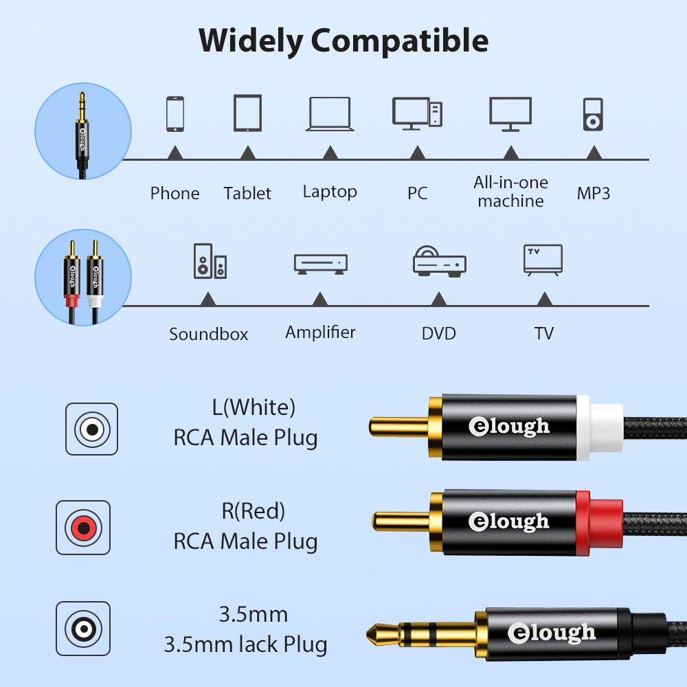 Elough RCA Cable AUX RCA Speak - Home Improvement Dvd ulasan dan harga