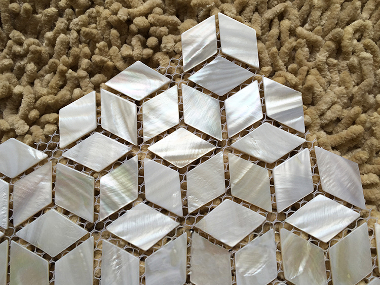 Rhombus white shell mosaic til - Tv Home Improvement ulasan dan harga